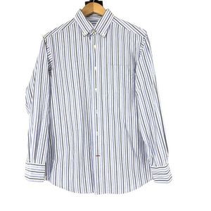 Mens Cremieux Stripe Dress Shirt Size M Oxford Button up 2859